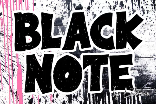 Free Black Note Display Font