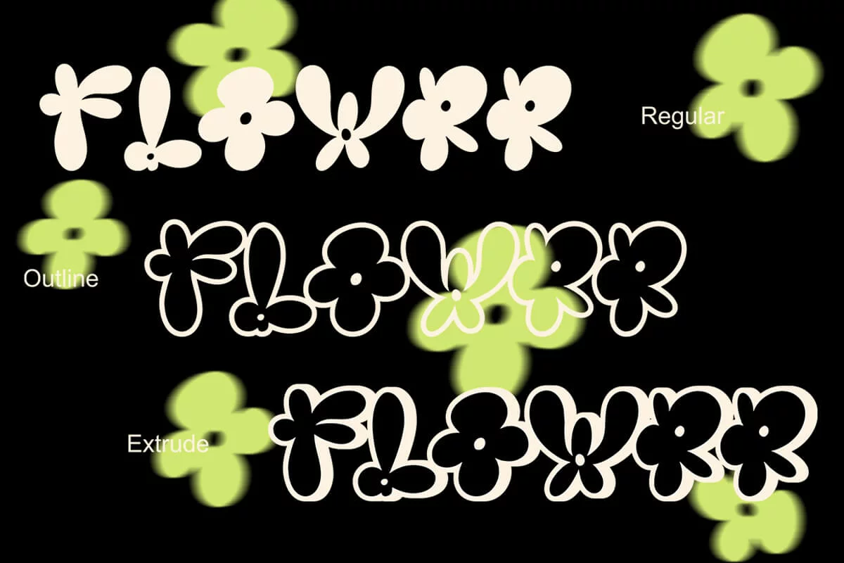 Burst Flower Display Font Preview 8