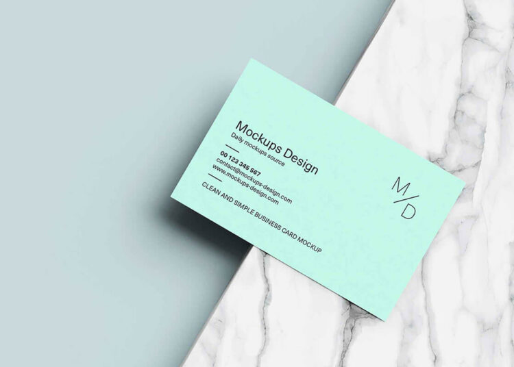 Business Card on Marble Mockup Feature Image