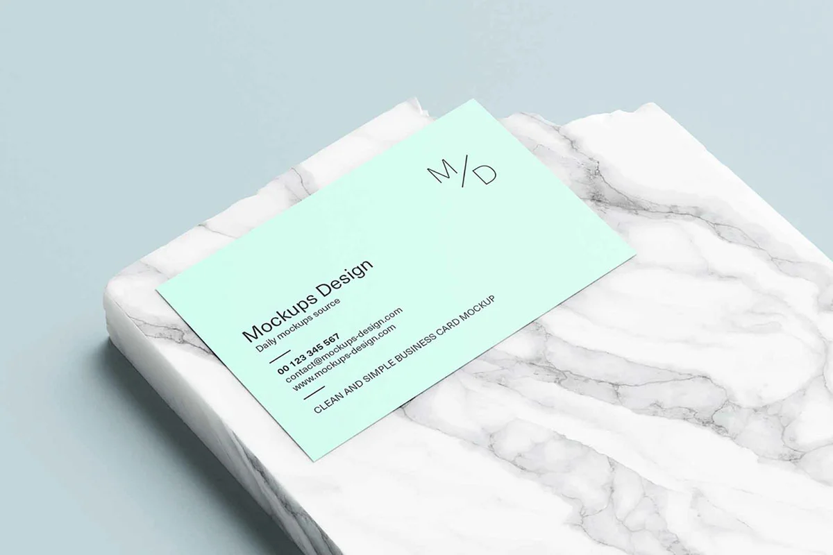Business Card on Marble Mockup