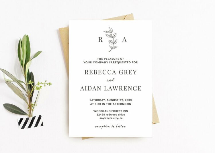 Elegant Minimalist Wedding Invitation Cover