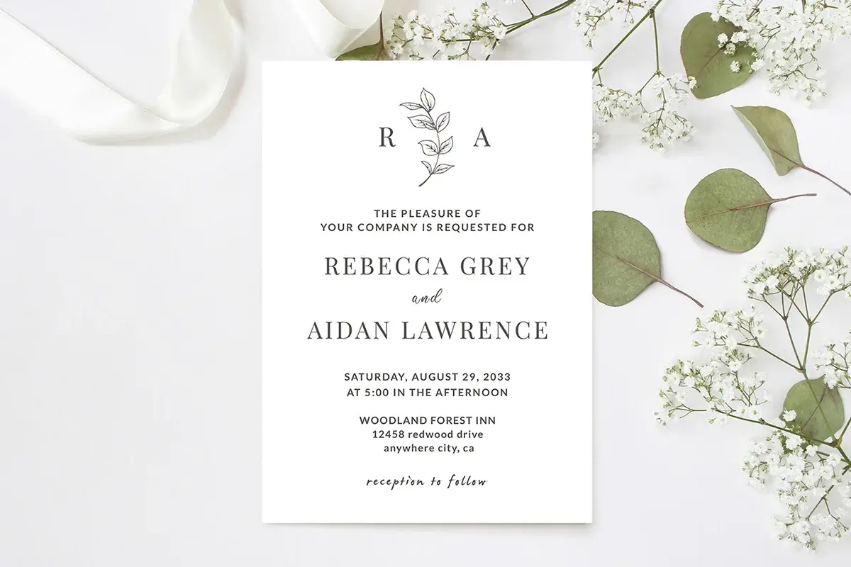 Elegant Minimalist Wedding Invitation Preview 1