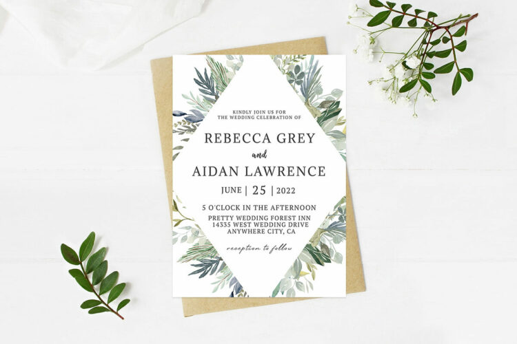 Eucalyptus Greenery Wedding Invitation Cover