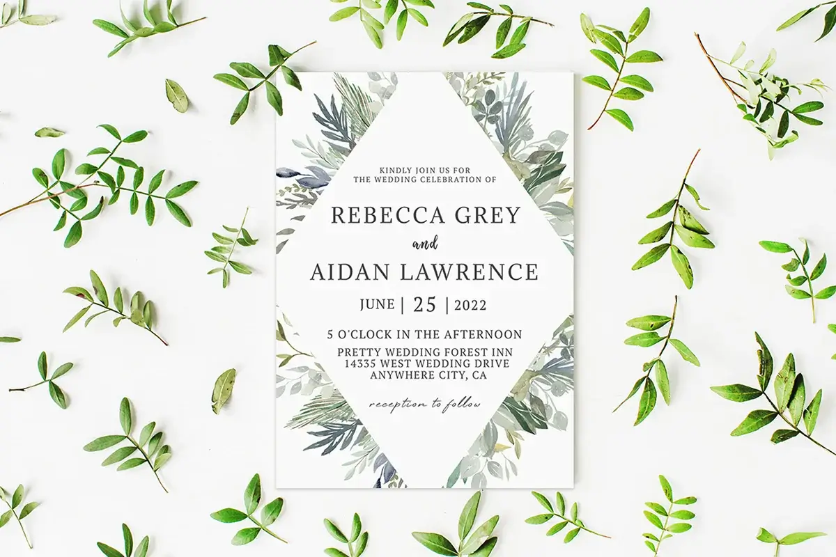 Eucalyptus Greenery Wedding Invitation Preview 2