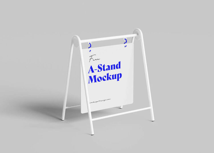 Metal A-stand Mockup Template Feature Image