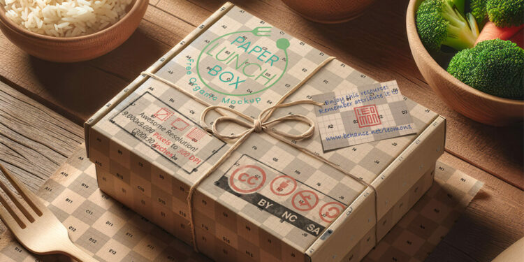 Paper Lunch Box Mockup Feature Image