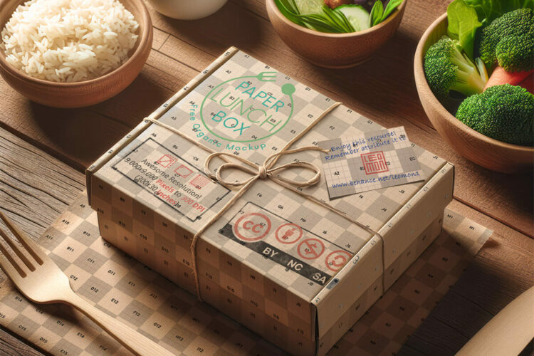 Paper Lunch Box Mockup Feature Image