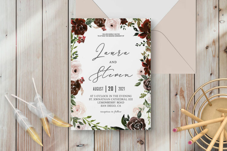 Radiant Bloom Floral Wedding Invitation Template Feature