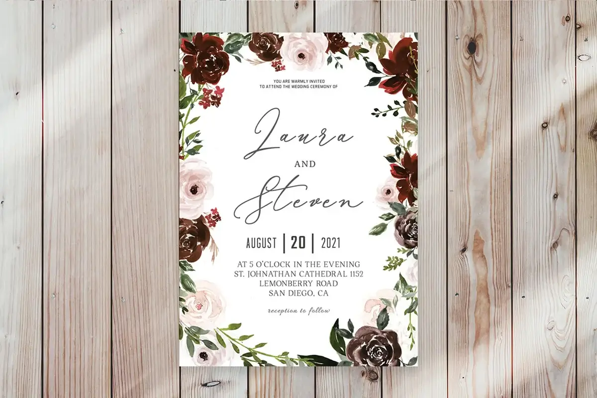 Radiant Bloom Floral Wedding Invitation Template Preview 2