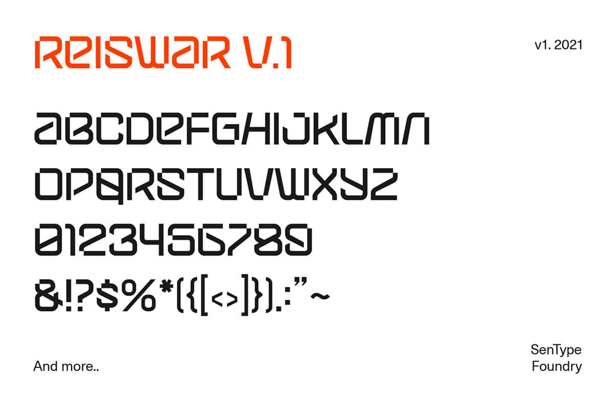 Reiswar Display Font Preview 1