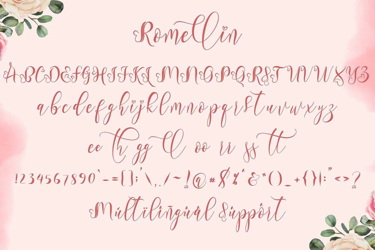 Romellin Handwritten Font Preview 1
