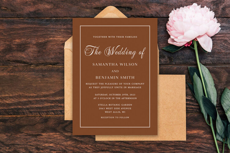 Rust Terracotta Wedding Invitation Cover