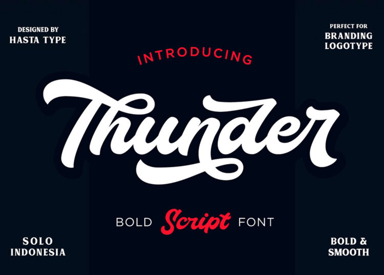 Thunder Script Font Feature Image