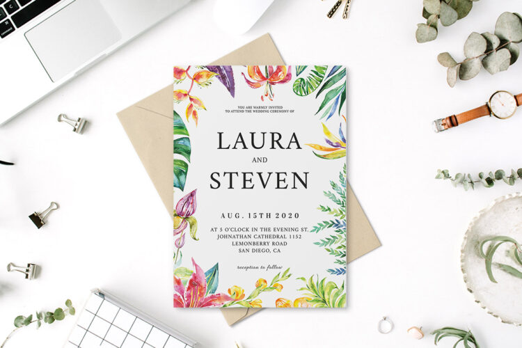 Whimsical Watercolor Wedding Invitation Template Feature