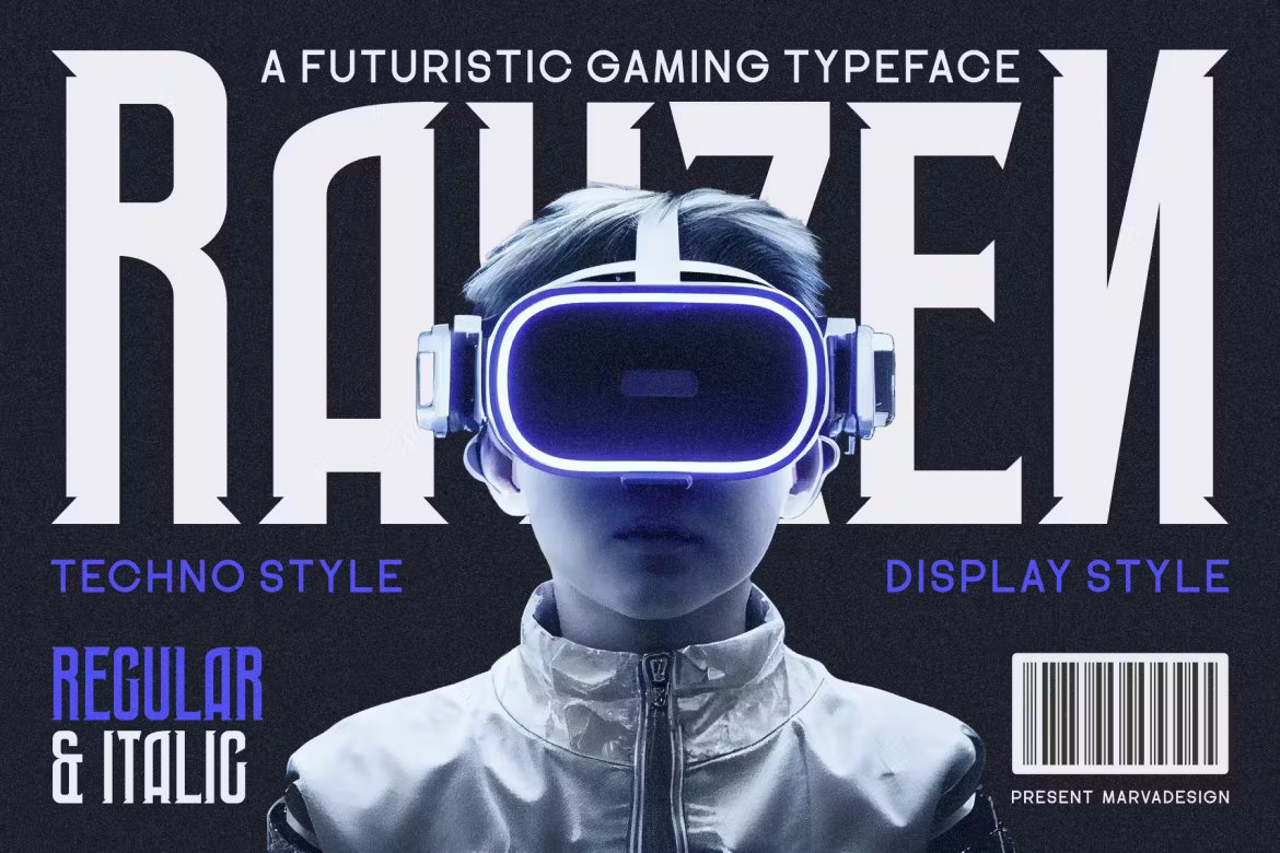 Rayzen - Futuristic Gaming Font