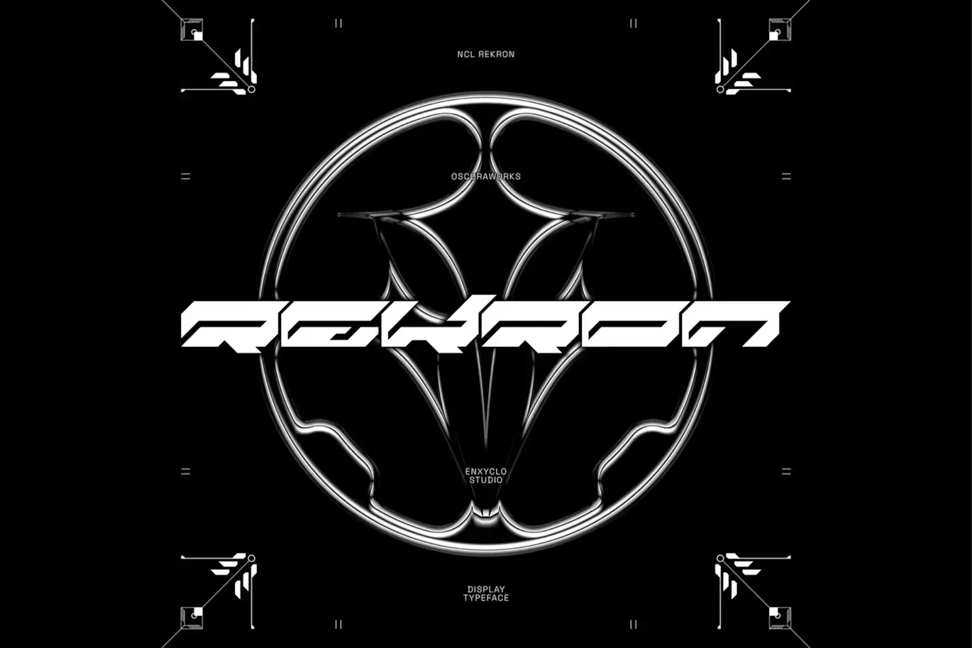 NCL Rekron - Y2K Futuristic Cyberpunk Tech Font