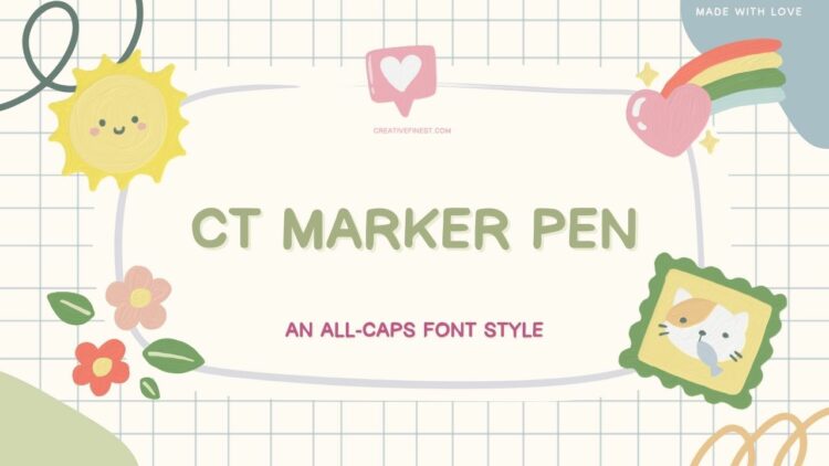 Feature image of CT Marker Pen Font - A Handwritten School Style Typeface