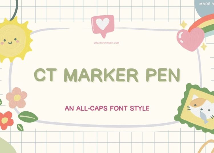 Feature image of CT Marker Pen Font - A Handwritten School Style Typeface