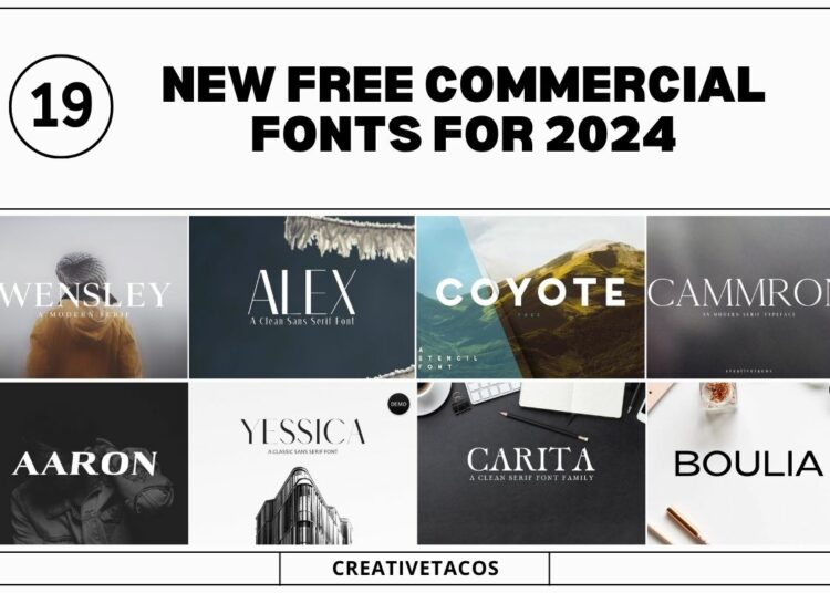 19 New Free Commercial Fonts for 2024