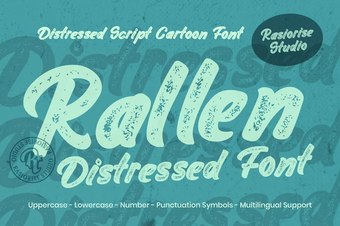 Rallen Distressed - Cursive Script Font