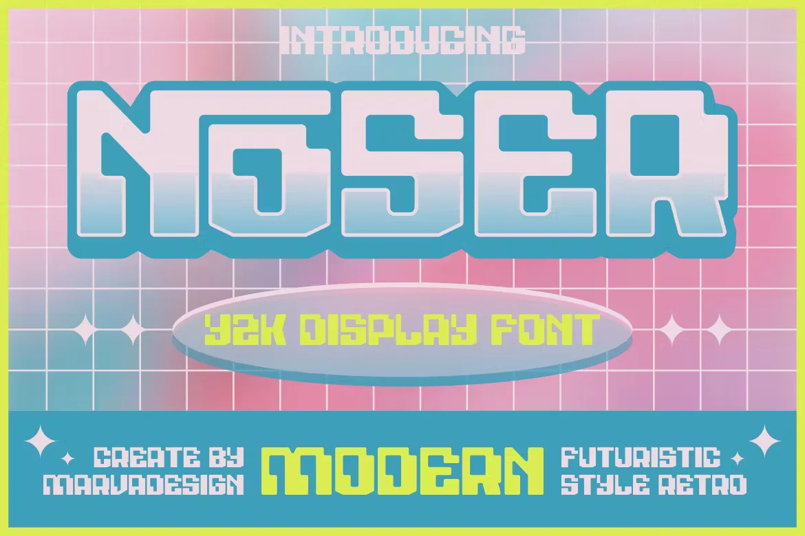 Noser - A Modern Y2K Font