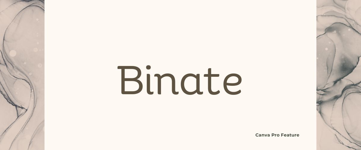 Illustration of Binate Sans Serif Font - best sans serif fonts in Canva