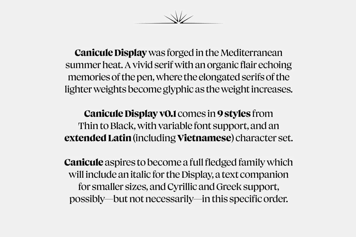 Canicule Display Font Preview 1
