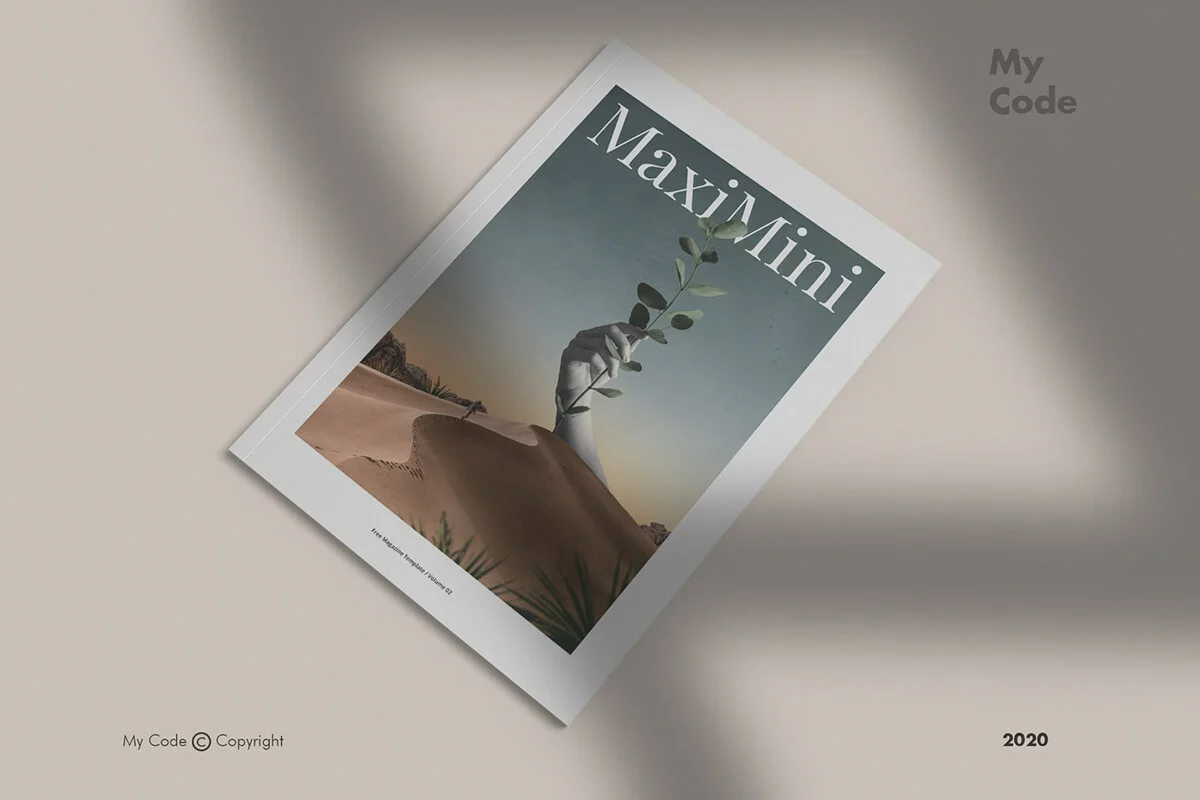 Free Minimalist Magazine Mockup Preview 1