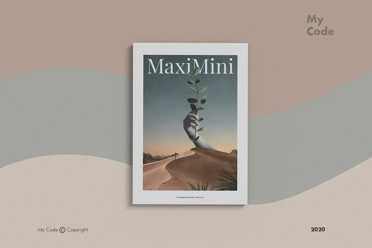 Free Minimalist Magazine Mockup Preview 5