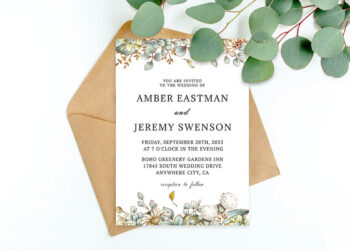 Greenery Wedding Invitation Template V2 Cover