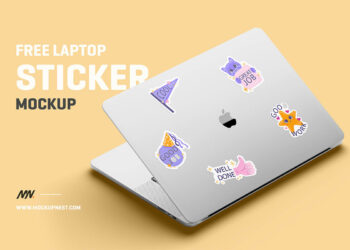 Laptop Sticker Mockup Feature Image