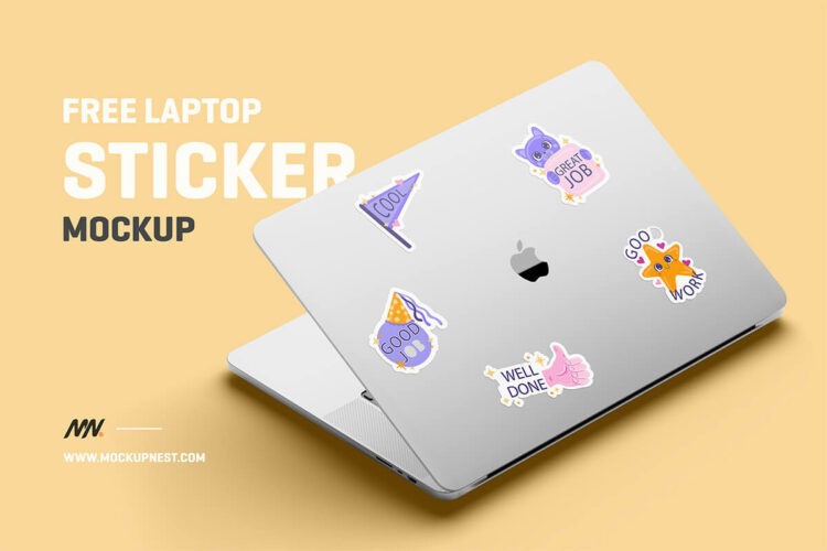 Laptop Sticker Mockup Feature Image