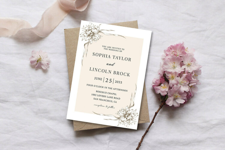 Modern Elegant Wedding Invitation Cover