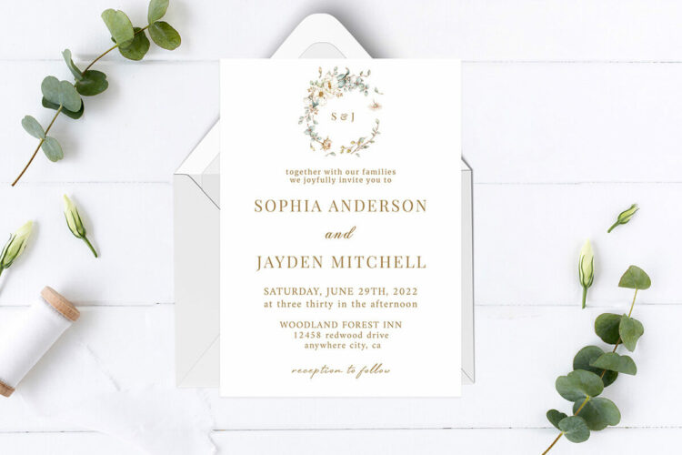 Modern Minimalist Wedding Invitation Cover