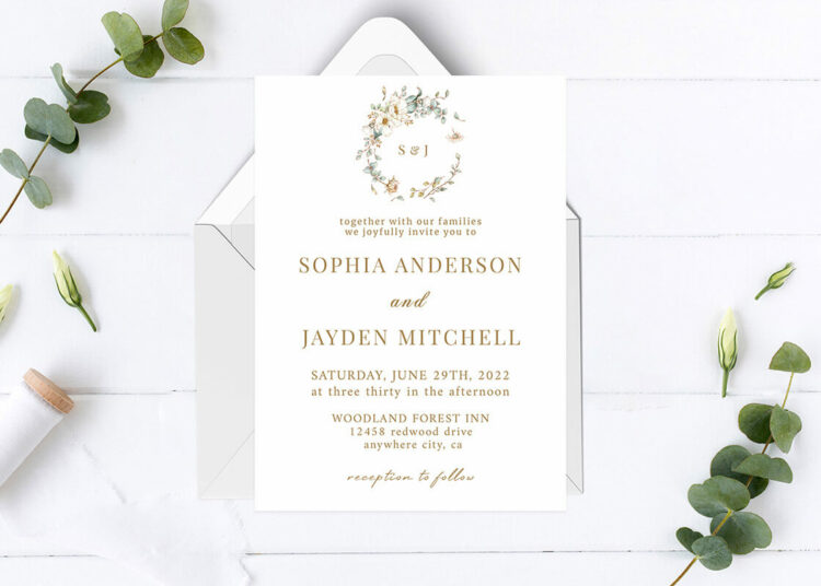 Modern Minimalist Wedding Invitation Cover