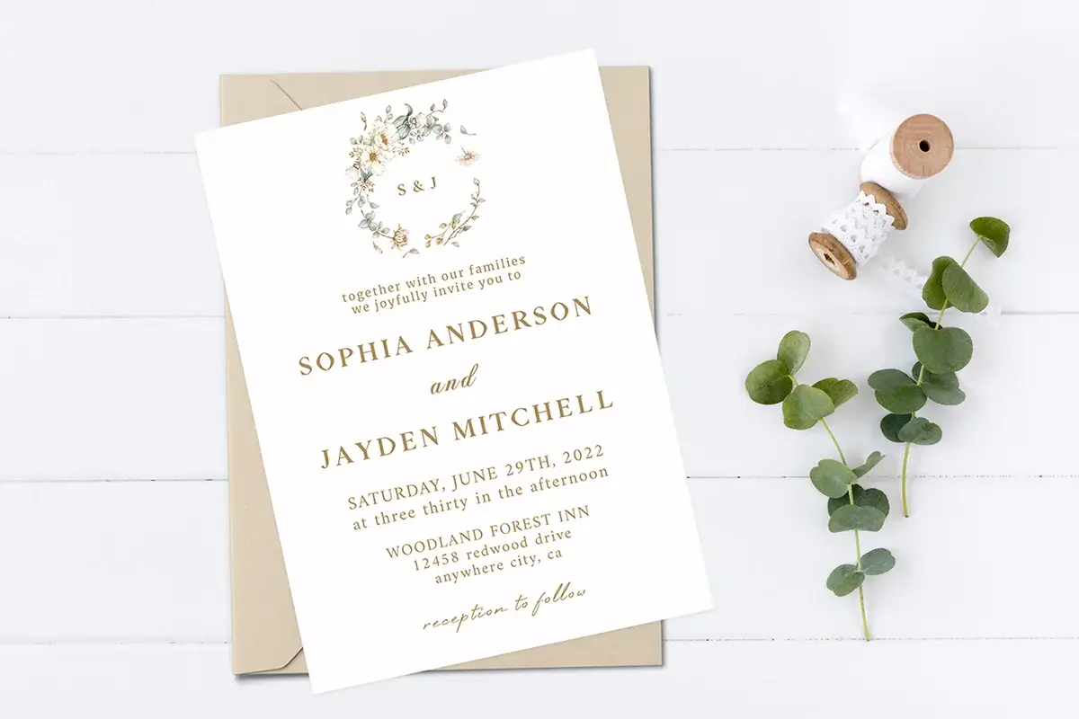 Modern Minimalist Wedding Invitation Preview 1