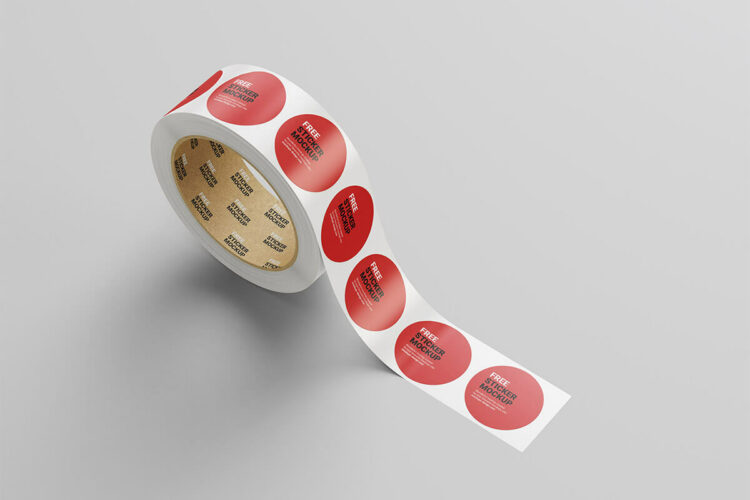Round Roll Sticker Mockup Feature Image