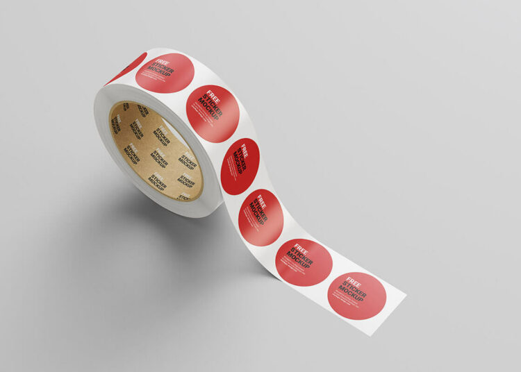 Round Roll Sticker Mockup Feature Image