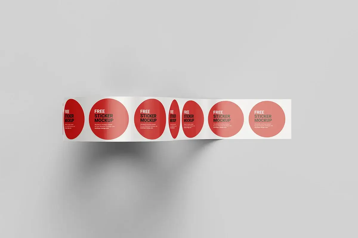 Round Roll Sticker Mockup Preview 1