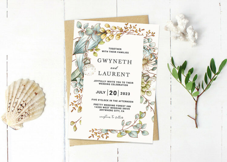 Rustic Eucalyptus Greenery Wedding Invitation Cover