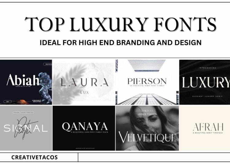 Illustration of 50+ Top Luxury Fonts Ideal for High-End Branding and Design