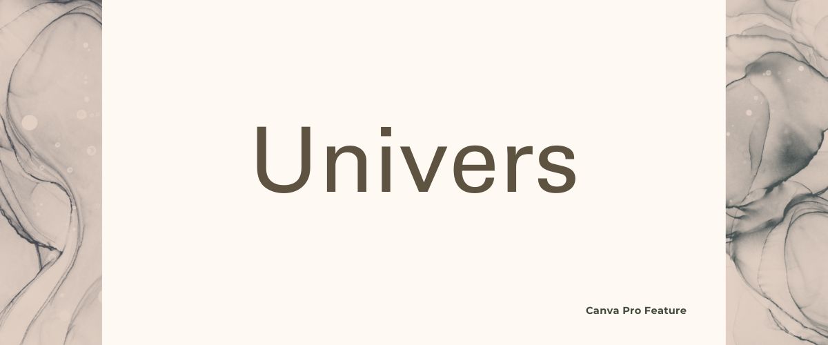 Illustration of Univers Sans Serif Font