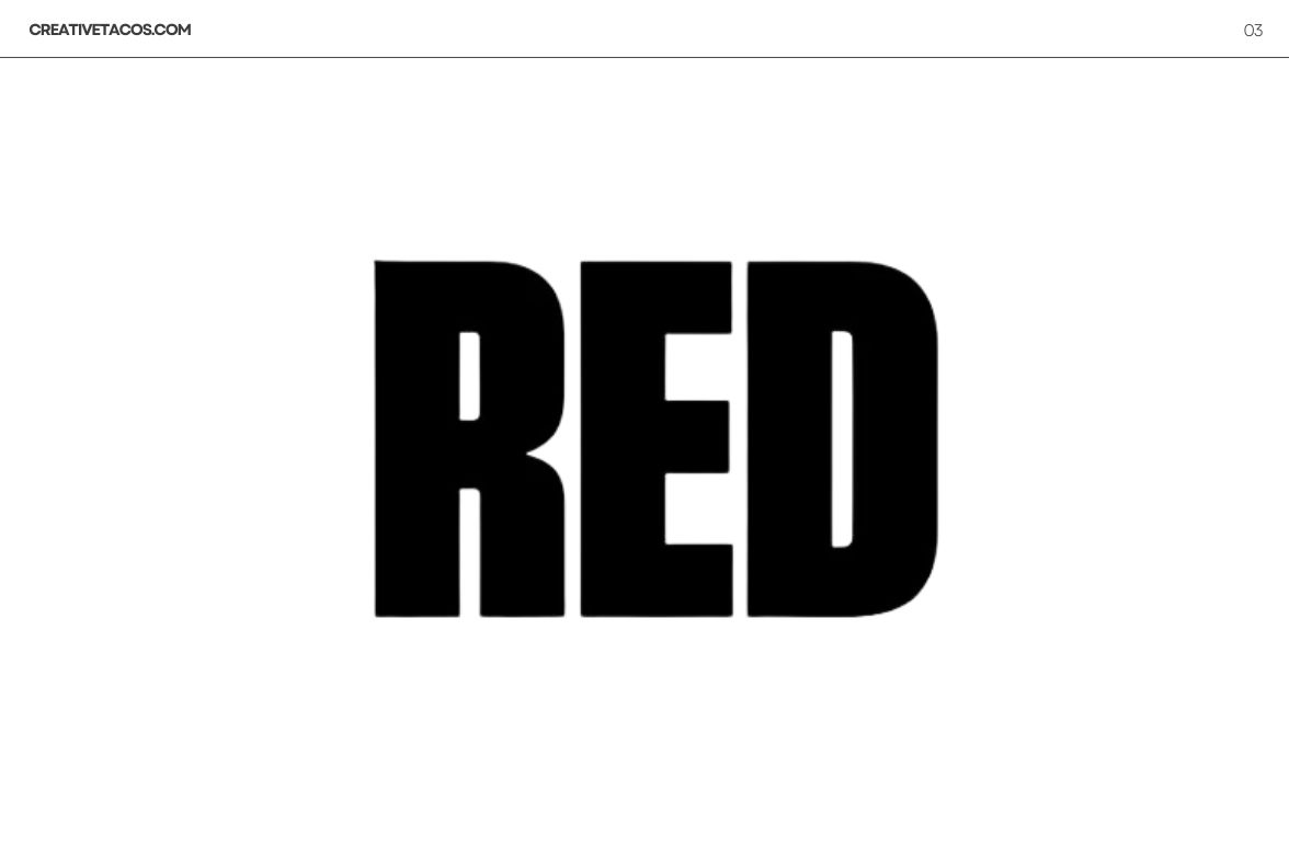 "The title 'RED' in a strong, block-style Taylor Swift font on the CreativeTacos website, symbolizing the album's powerful theme.