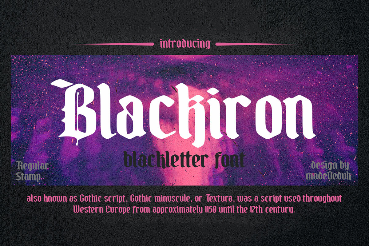 Blackiron Blackletter Font Feature Image