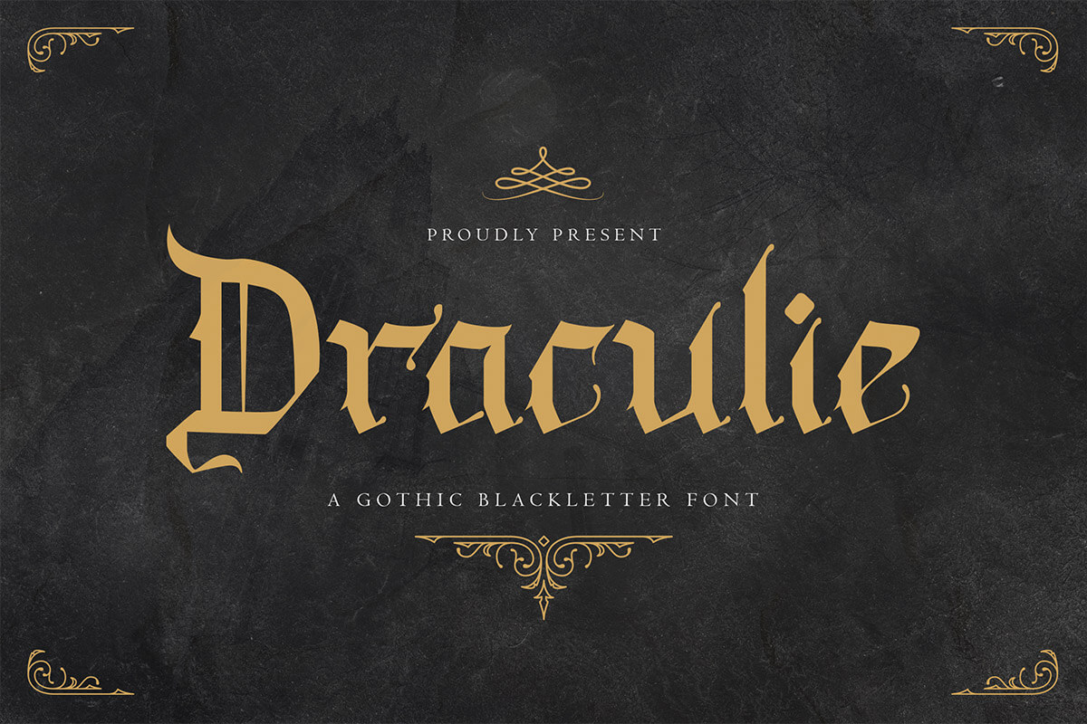 Draculie Blackletter Font Feature Image