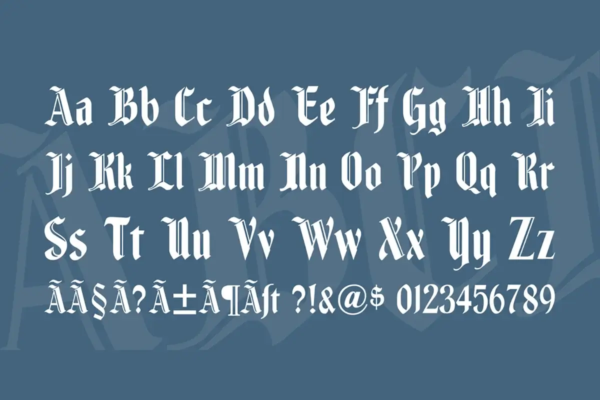Fenwick Woodtype Blackletter Font Preview 3