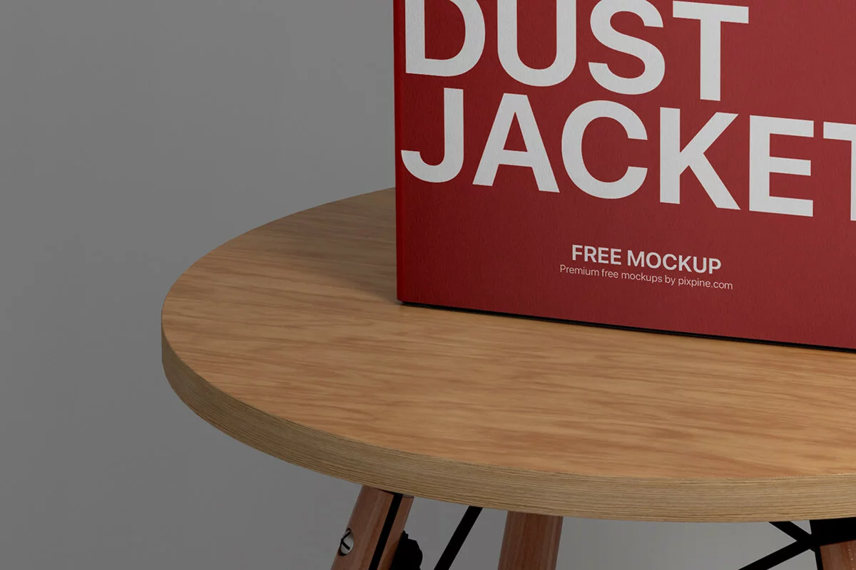Free Hardcover Book on Wooden Stool Mockup Preview 1