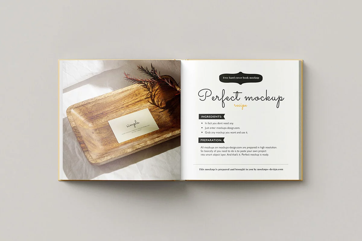 Free Square Book With Hardcover Mockup Preview 2