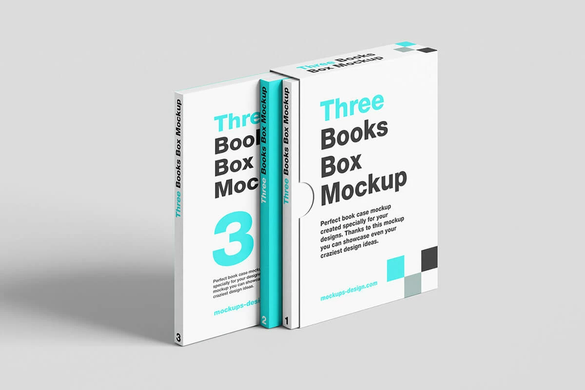 Free Three Books Box Mockup Preview 1