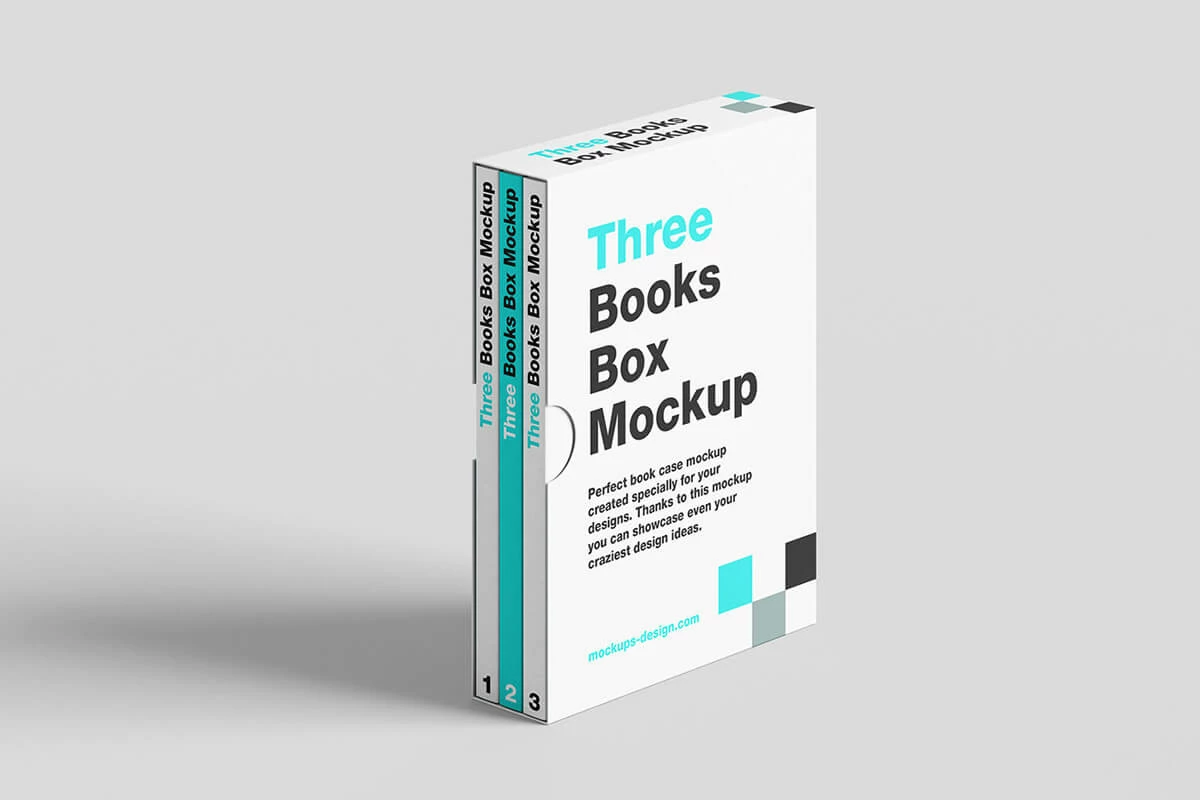Free Three Books Box Mockup Preview 2
